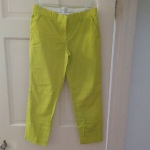 J. Crew Lime Green Cafe Capri Pants